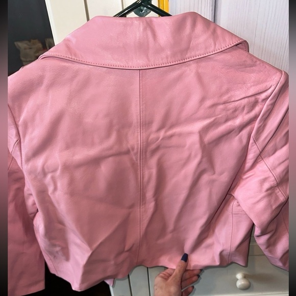 Arden B Pink Leather Jacket Size Small - Picture 6 of 7
